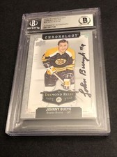 Beckett John Bucyk Autographed Diamond Relic 20/36 Signed Slabbed Bruins Chief