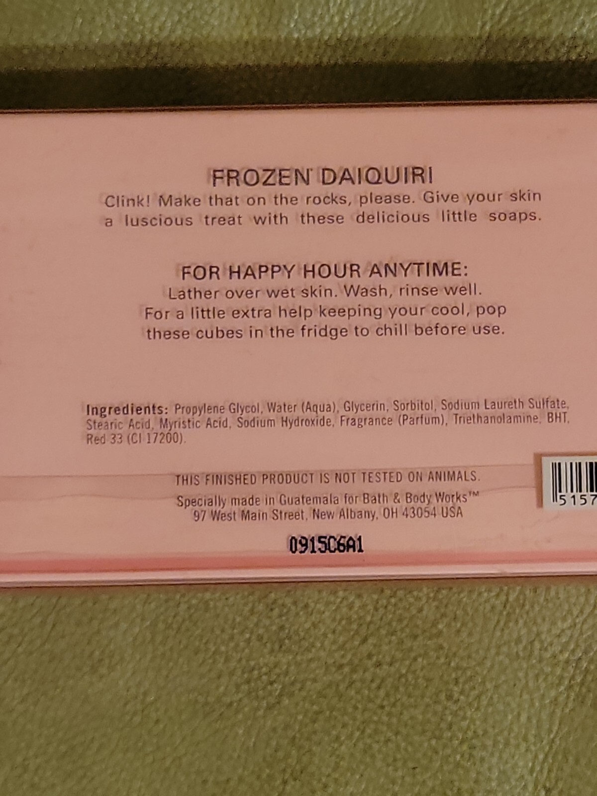 BATH & BODY WORKS SOAP ON THE ROCKS 6 COUNT FROZEN DAIQUIRI MINI BARS