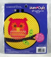DIMENSIONS LEARN-A-CRAFT Felt Applique Kit Ages 8 OWL 6" 72-75350