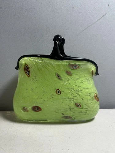 VINTAGE MILLEFIORI ART GLASS POCKETBOOK--PURSE--HAND BLOWN--MURANO STYLE