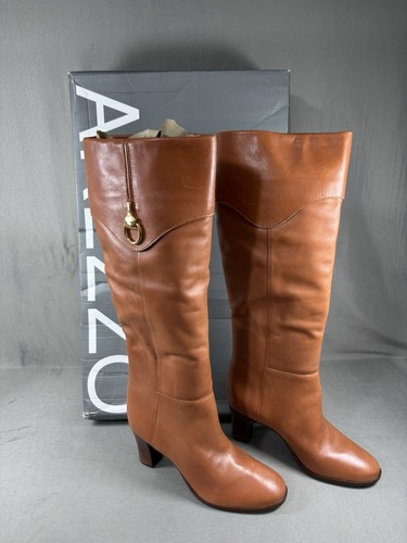 Arezzo Women's Vivian Mid Block Heel Boots - Roast Caramel Size 6B