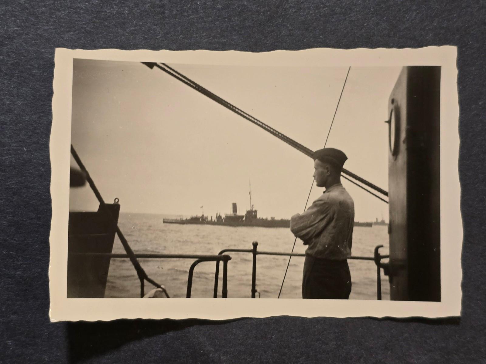 WWII German Kriegsmarine Naval Ship Gun Boat Military Photo Warship At Sea