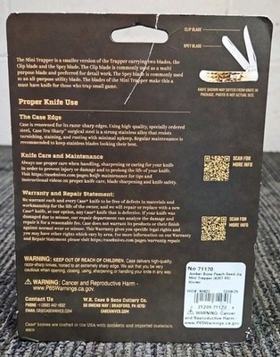 Case XX Knives 71170 Amber Bone Peach Seed Jig Mini Trapper 2