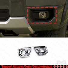 Fit For Ford Ranger 2023-2024 Chrome Silver Front Fog Light Lamp Cover Trim 2PCS