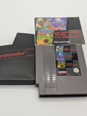 3 in 1 Super Mario Bros. / Tetris / World Cup Nintendo NES inkl. Schuber+Booklet