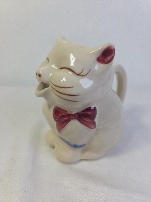 Vintage Puss  n Boots Cat Creamer, USA Pottery, Height 5  - Mid Century