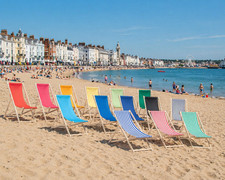 Folding Wooden Deck Chairs Adjustable Reclining Canvas Beach Lounger