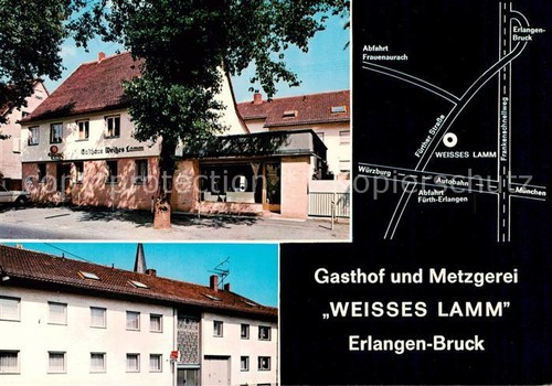 Bruck Erlangen Gasthof und Metzgerei Weisses Lamm - Bild 1 von 2