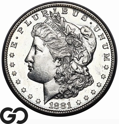 1881-S Morgan Silver Dollar Coin, Proof-Like, Choice BU++ PL