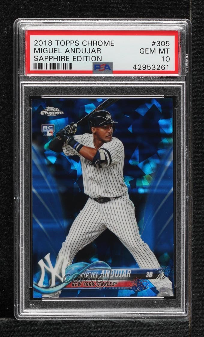 2018 Topps Chrome Sapphire Edition Miguel Andujar PSA 10 GEM MT Rookie RC 0ai2