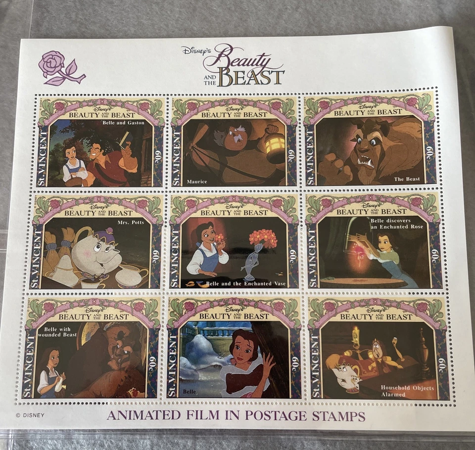 SELOS DE BELEZA E A FERA DE SÃO VINCENT DISNEY 11 unidades FILME ANIMADO LUMIERE - Imagem 2 de 4