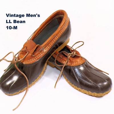 LL Bean Vintage Boots Rubber Mocs Men's 10M Slip-On for Wet Conditions 1990s