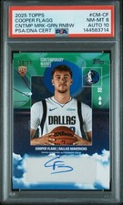 2025 Topps Contemporary Marks Cooper Flagg Cntmp Mrk-Grn Rnbw PSA 8/Auto 10