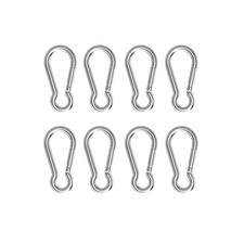 8 Pcs Small Carabiner Clip - Stainless Steel Spring M5(1.97Inch)-8P, Silver