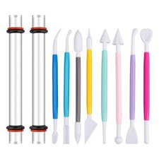 Polymer Clay Tools Kit, Acrylic Roller with Thickness Rings Clay Sculpting3860