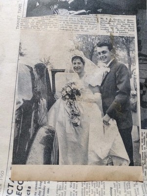 Sk303 1960 Ephemera Bild 1960 Margate Hochzeit Mr R A Goodey Mavis Cooper 