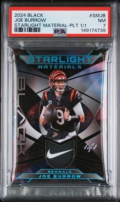 2024 Panini Black Starlight Materials Joe Burrow #SM-JB Platinum 1/1 Nike Patch