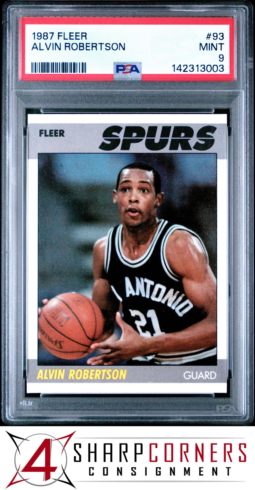 1987 FLEER #93 ALVIN ROBERTSON SPURS PSA 9