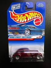 Hot Wheels #649 | 1936 Cord (Metalflake Burgundy + LW) | 1999 First Editions