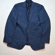 JCrew 42L Blue Check Linen Thompson G2515 Mens Blazer Suit Jacket Sport Coat