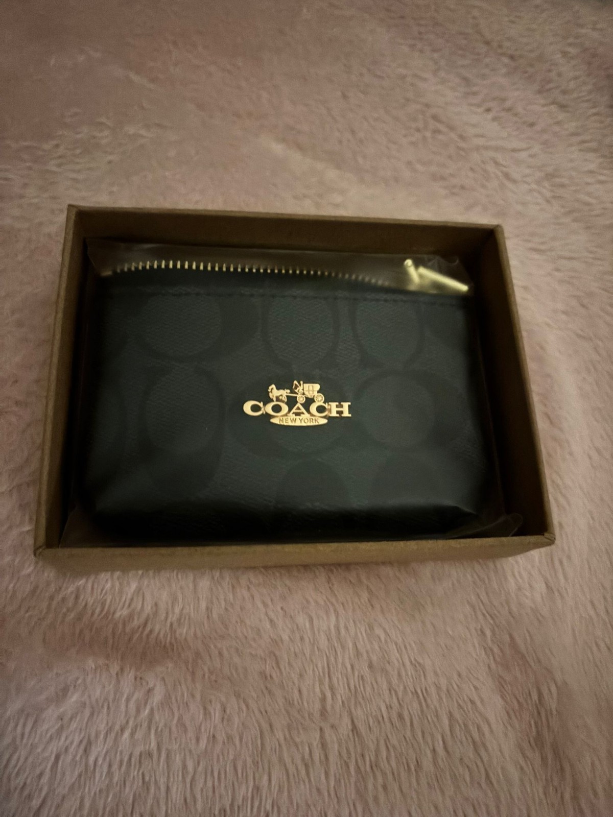 Women’s Black Coach Card Holder Wallet Slim ID Card Case Coin Purse