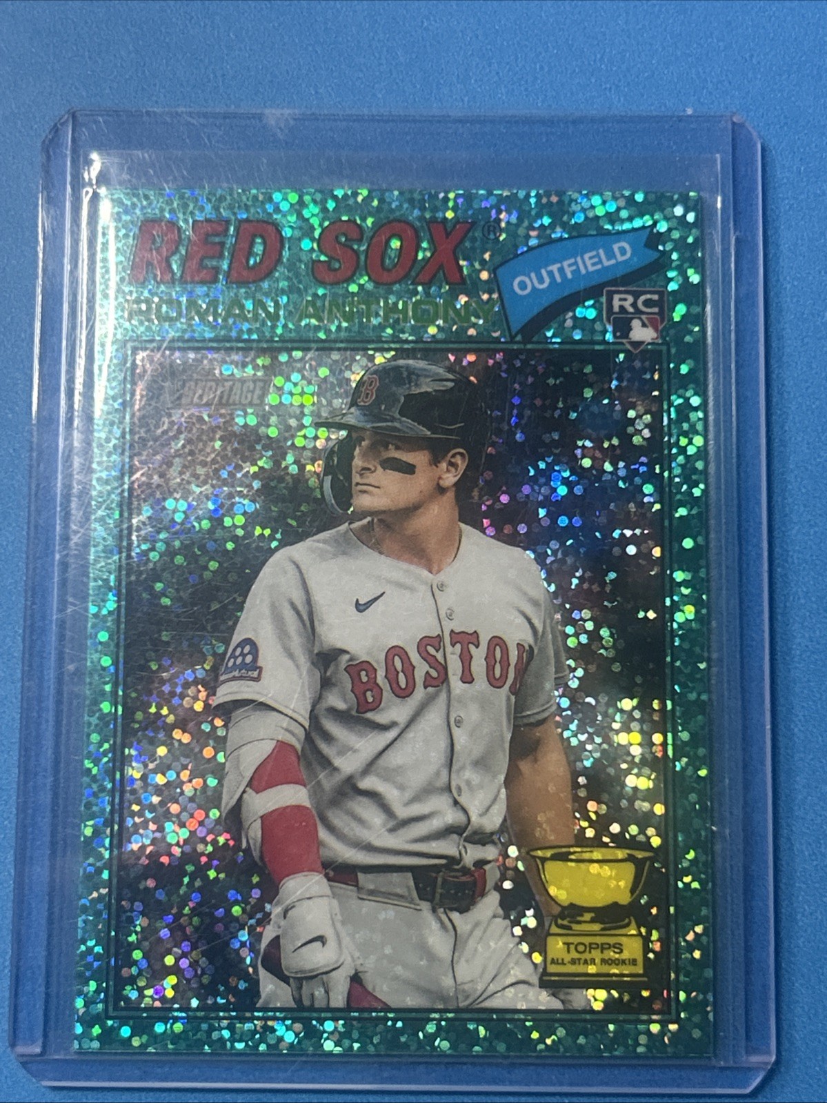 2026 Topps Heritage - Roman Anthony #86 Chrome Aqua Sparkle Refractor (RC)
