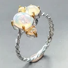 Handmade jewelry Natural Opal Ring 925 Sterling Silver Size 7 /R451960