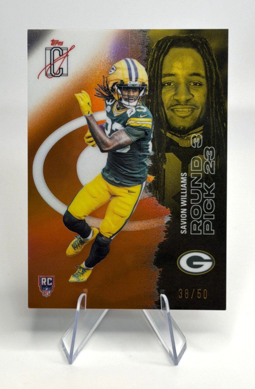2025 Topps Signature SAVION WILLIAMS #144 RC Orange Refractor /50 PACKERS
