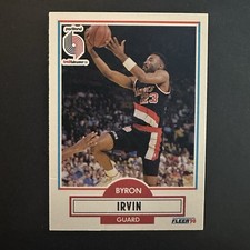 1990-91 Fleer Rookie Byron Irvin Portland Trail Blazers #156 NBA Basketball Card