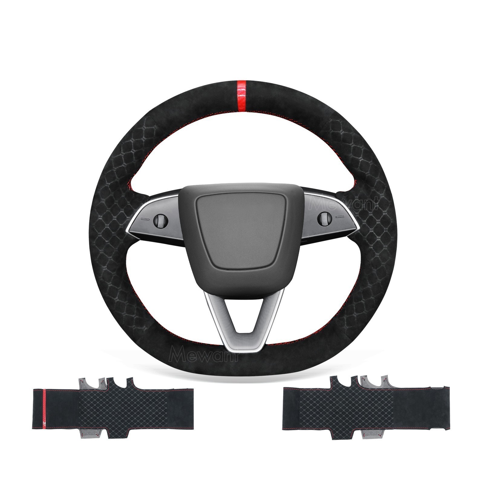 DIY Hand Stitch Car Steering Wheel Cover Cover for Tesla Model 3 2023 2024