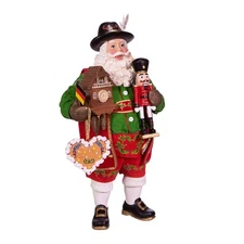Kurt S. Adler 11-Inch Fabrich√© Musical German Santa, Multi