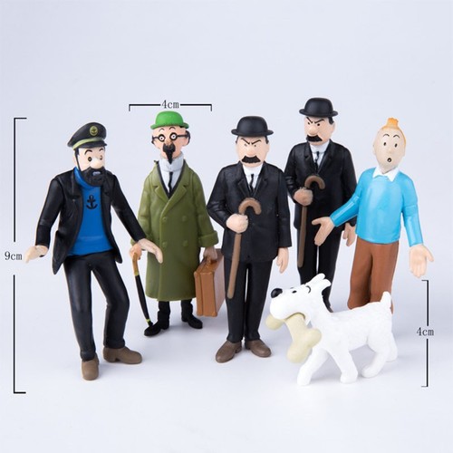 Lot De 6 Figurines Tintin Collection - PVC 5.5-9 Cm - Décoration BD Qualité Supérieure