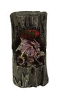 Scratch & Dent Dragon Holding Orb Old Log Statue with Color Changing LED Light