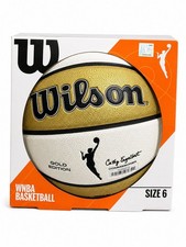 Baloncesto Wilson WNBA Serie Auténtica Oro Blanco TALLA 6 Interior Exterior Para Mujer