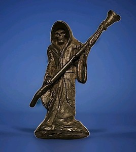 Vintage Pewter Grim Reaper Figurine Collectible Gothic Display Piece