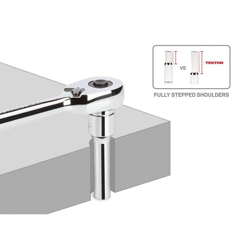 Tekton 12-Punkt Ratsche und Steckschlüsselsatz 3/8 Zoll Antrieb große Markierungen 74 Stück - Bild 5 von 7