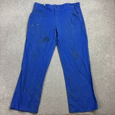 VINTAGE French Trousers Adult 38x30 Blue Workwear Chore Distressed Utility Men