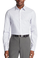 Calvin Klein Men's Steel Regular Fit Dress Shirt, Blue Multi, M 15.5 in, 34/35 