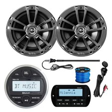 JBL PRV175 Marine Receiver, 2X 6.5" Speaker, Remote, Antenna, USB Adapter, Wire