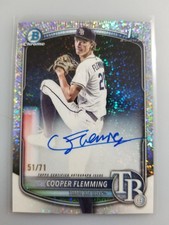 2025 Bowman Draft Cooper Flemming Chrome Auto Sparkle Refractor 1st #/71 Rays