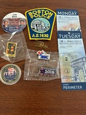 Democratic National Convention Memorabilia - Parking Passes, Pins, Patch, etc.