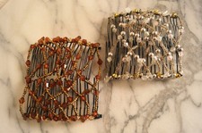Elastic Beaded Magic Hair Comb Stretchy Double Comb Hair Fork Clips