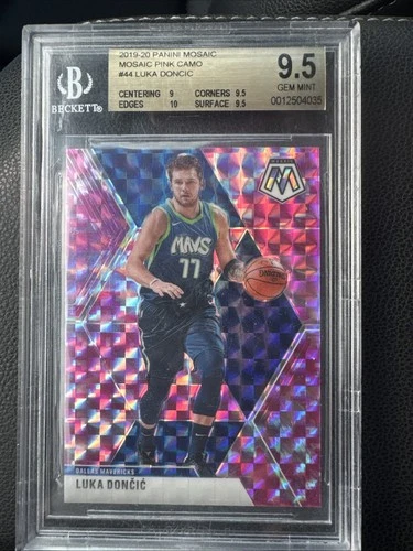 BGS 9.5 LUKA DONCIC 2019 PANINI MOSAIC PINK CAMO #44 NBA DALLAS MAVERICKS PSA