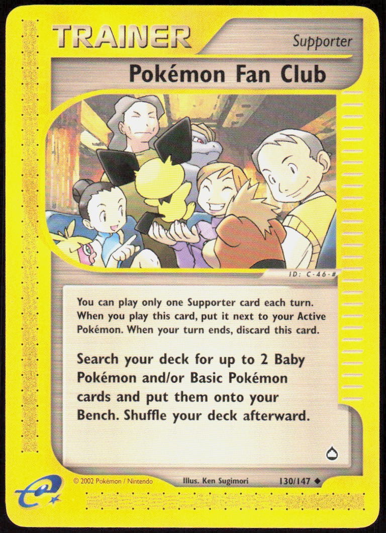 Pokemon Fan Club 130/147 Uncommon Aquapolis NM Pokemon