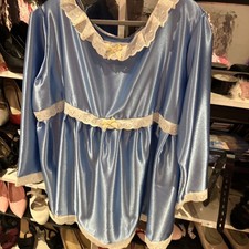 Blue Satin Smart Type Sissy Baby Dress Plus Size With