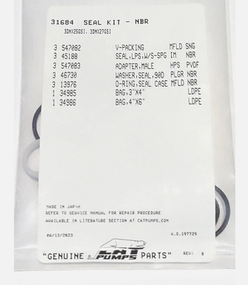 #ad 31684 SEAL KIT FOR CAT PUMP 3DNX SERIES PUMPS 3DNX25GSI 3DNX27GSI 3GXT30 $69.99