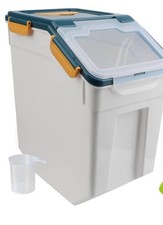 10KG Plastic Food Storage Container Box with Lid & Wheels – Large Airtight