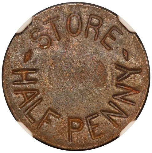 1890s Turks West Caicos Sisal Co 1/2 Half Penny Token - NGC MS 63 BN - Lyall-525