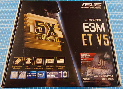 Asus E3M-ET V5 mATX Mainboard LGA1151 C232 SATA USB LAN RS232 OVP & NEU