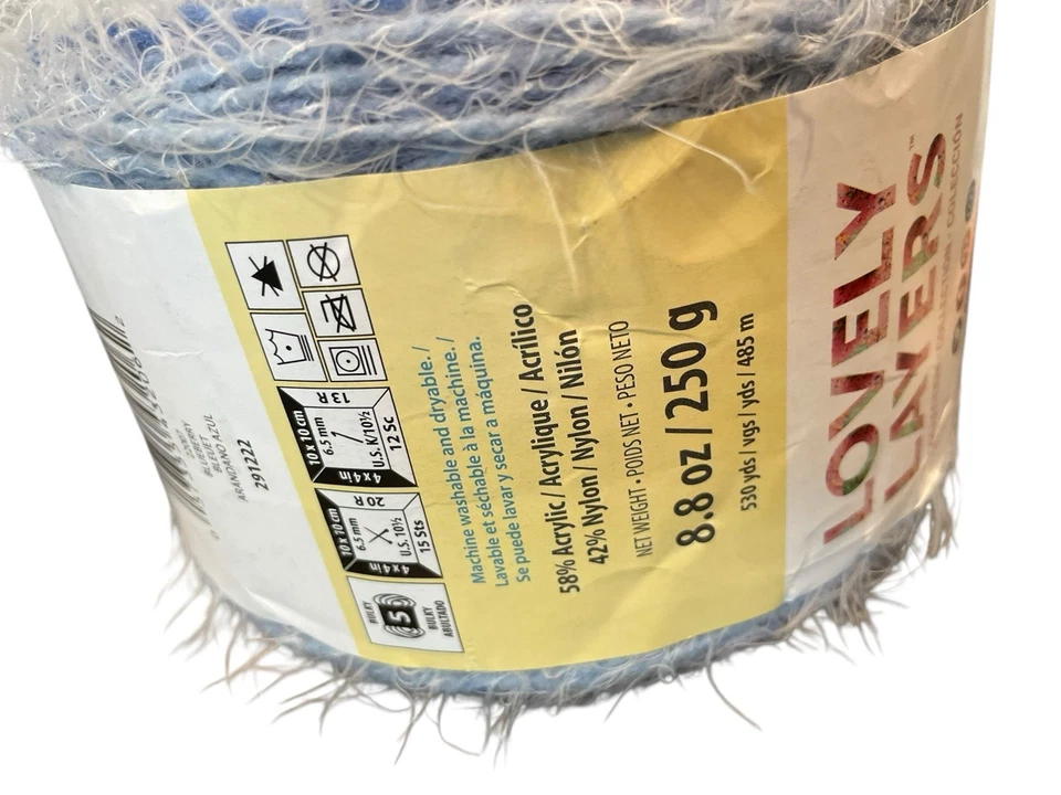 Caron Latte Cakes Yarn 530 Yd 8.8 Oz NEW Acrylic 5 Weight BLUEBERRY 22007 - Image 3 of 4